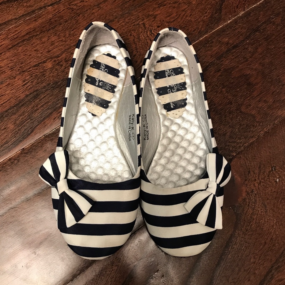 Boutique Girls' Striped Flats with Bows