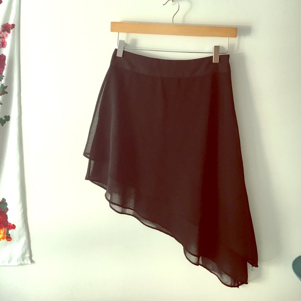 Forever 21 Asymmetric Layered Black Skirt