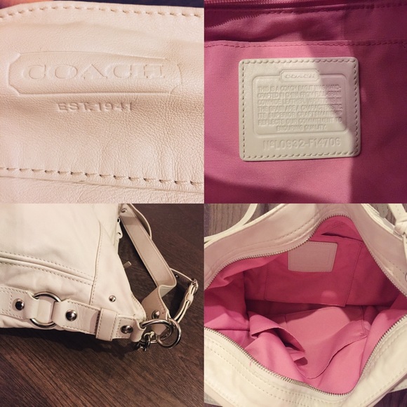 Coach Signature White Leather Hobo - Picture 3 of 5