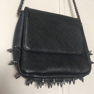 UO black leather studded purse