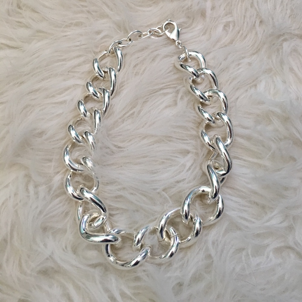 Silver statement necklace