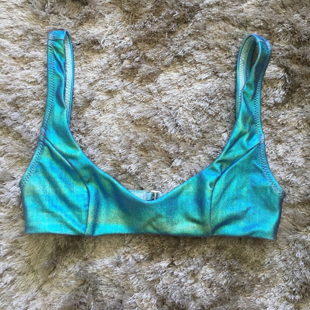 Nasty Gal Metallic Blue Bikini Top - Picture 4 of 6