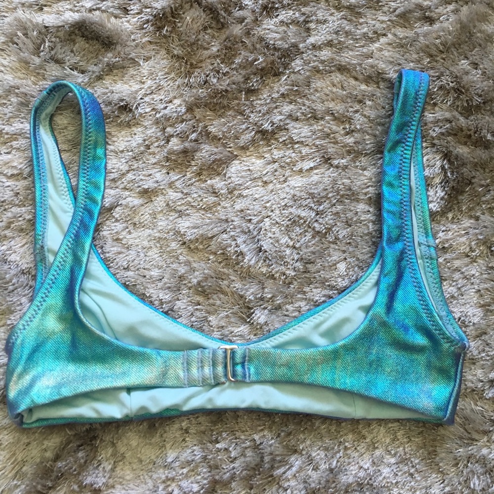 Nasty Gal Metallic Blue Bikini Top - Picture 6 of 6
