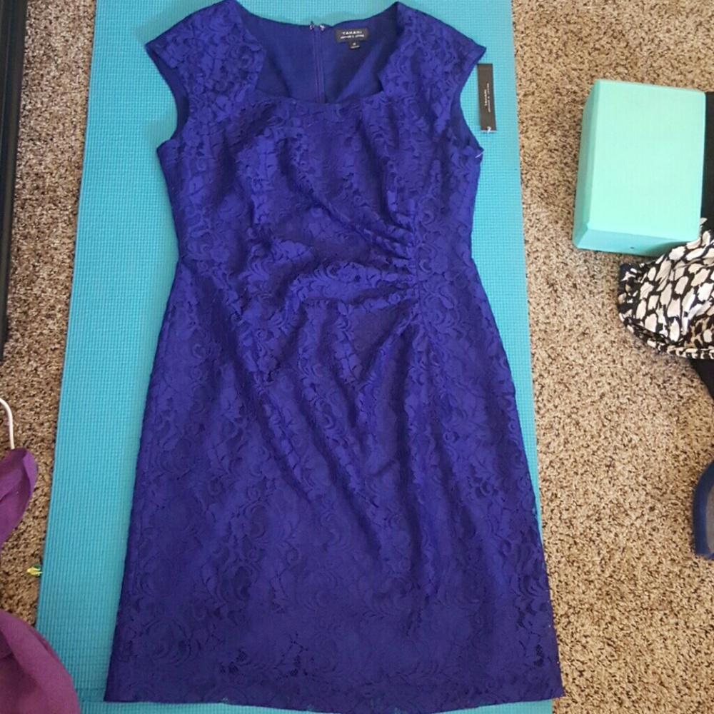 Lscy never work,  unique neckline purple dress