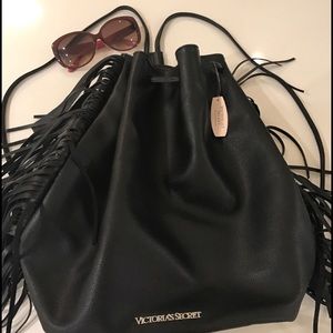 Victoria Secret drawstring bag with fringe