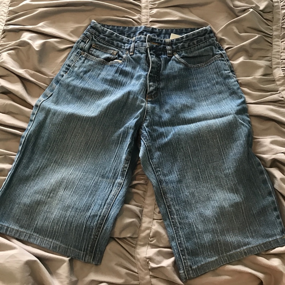 Medium length jean shorts