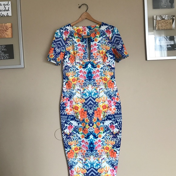 ASOS Dresses & Skirts - ASOS size 8 floral eccentric bodycon curvy dress