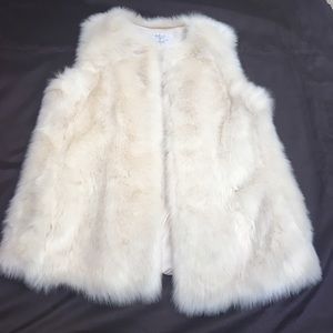 White Faux Fur Vest