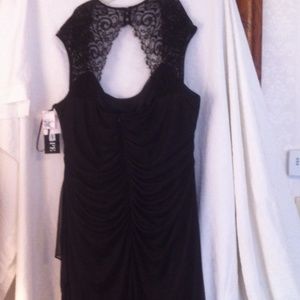 Long black dress with back lace keyhole
