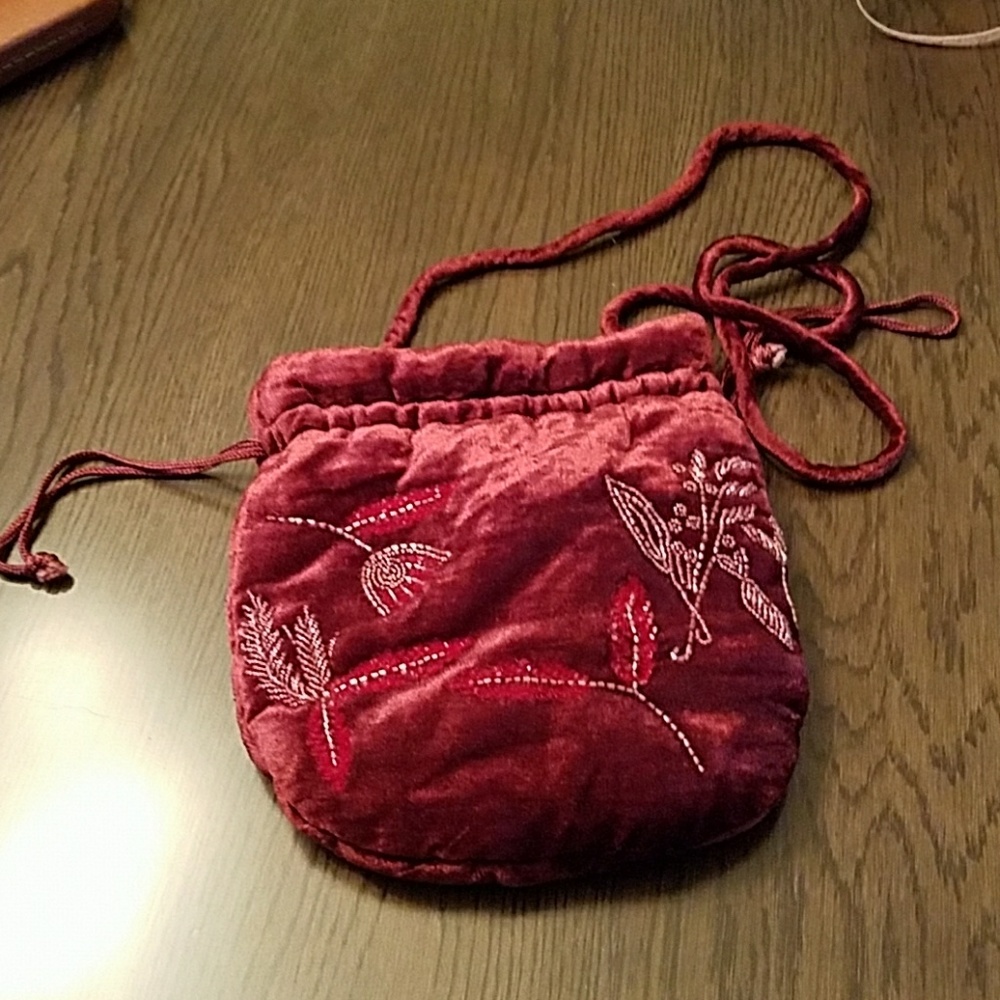 Sisley velvet beaded satchel