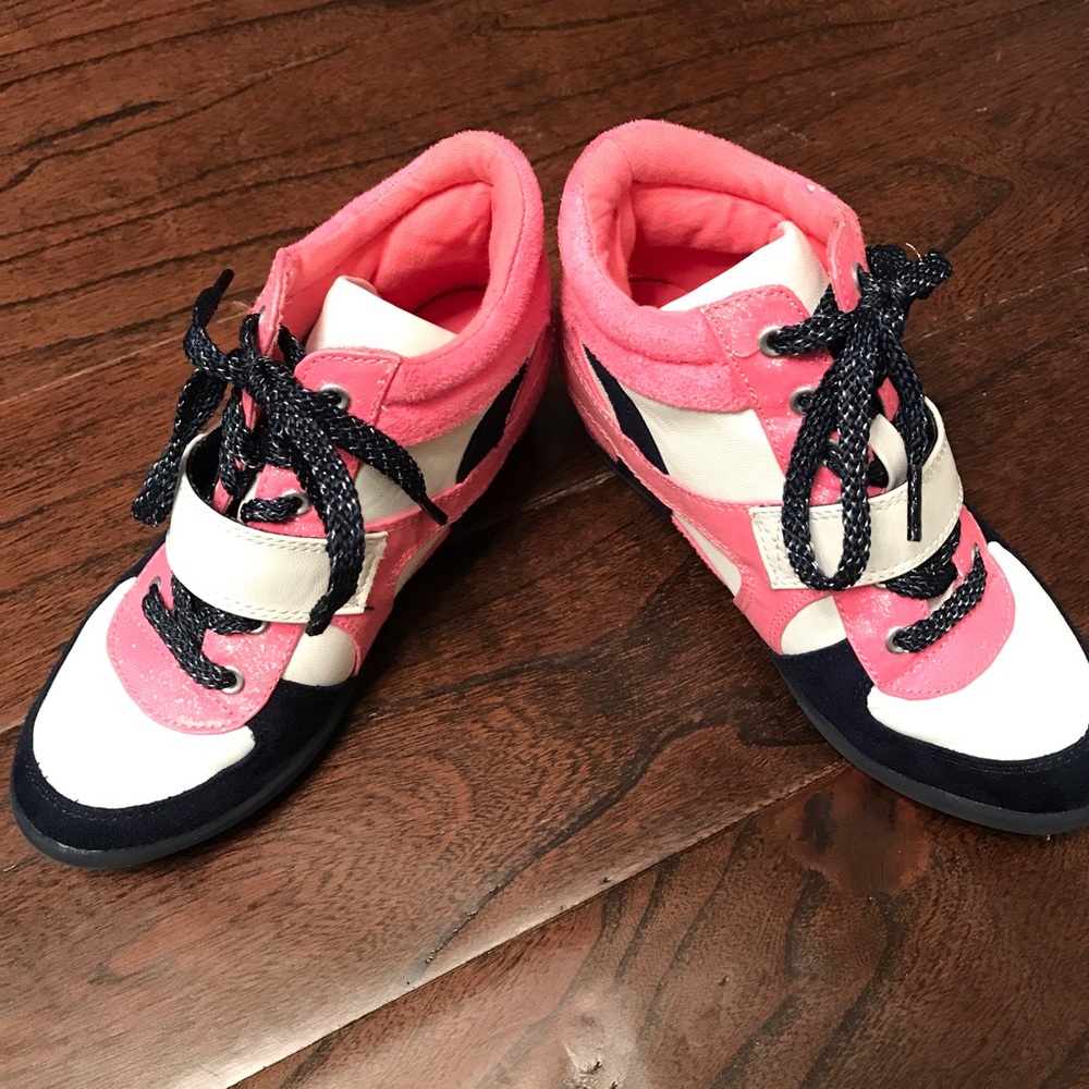 Girls' Justice Glitter High Top Wedge Sneakers