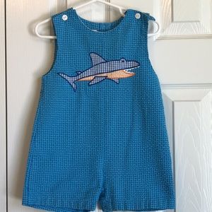 Boys Shortall with Shark Applique
