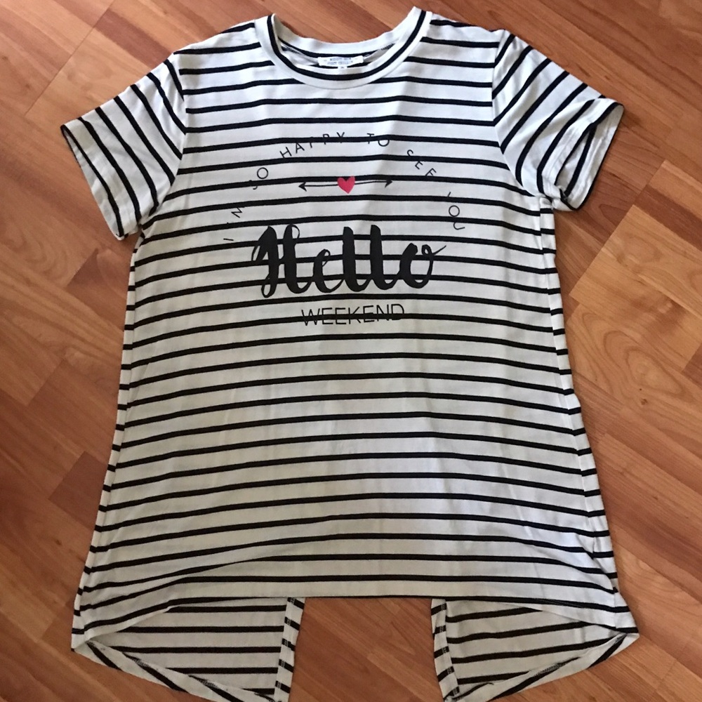 Striped Split Back Top