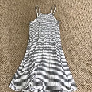 High neck striped dress