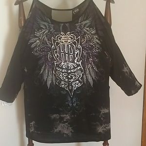 Ladies Off the Shoulder Harley Davidson licensed i