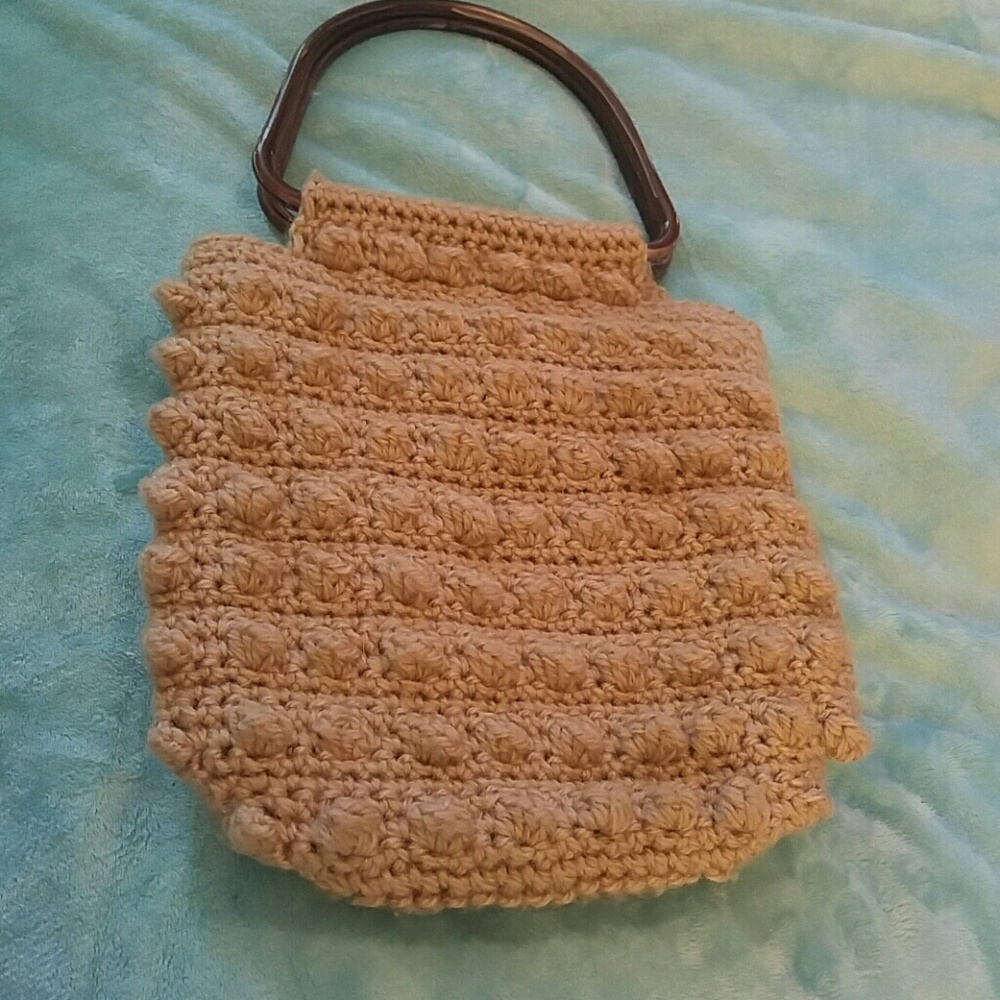70s Crochet Handmade retro handbag