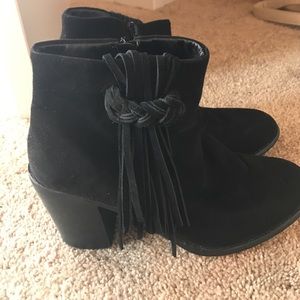 Black Fringe Booties