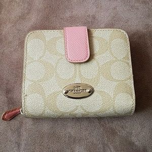 Coach pink and khaki wallet