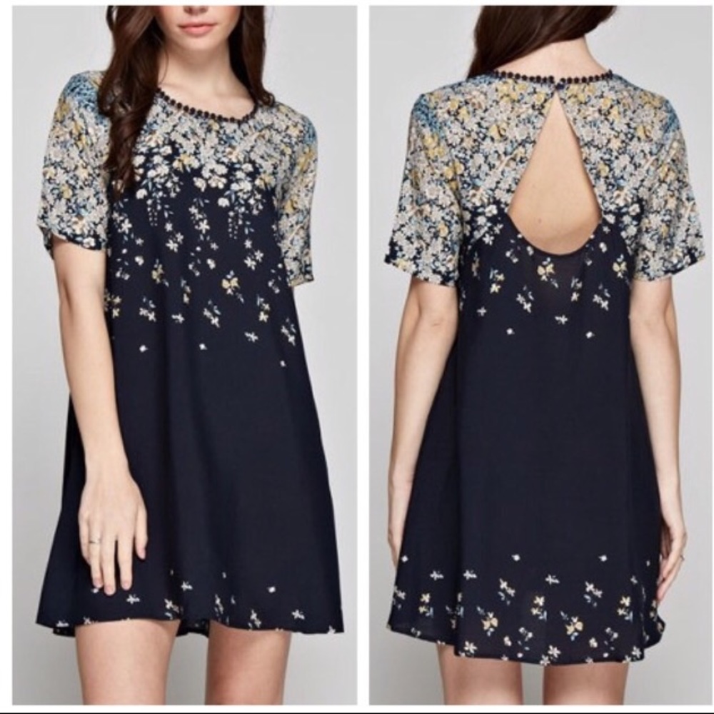 Last one! Garden Party Navy Mini Dress