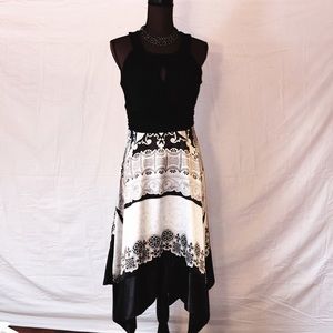 Silky handkerchief skirt dress