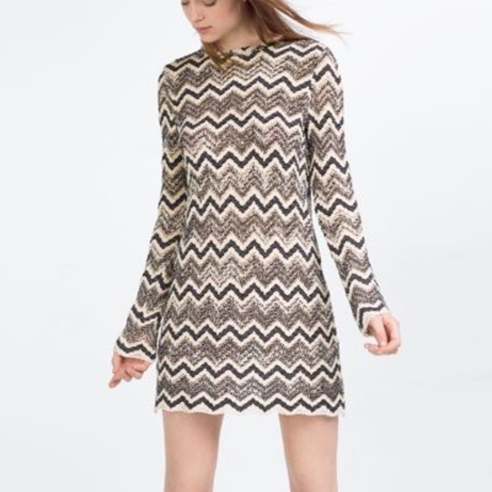Zara knit chevron dress