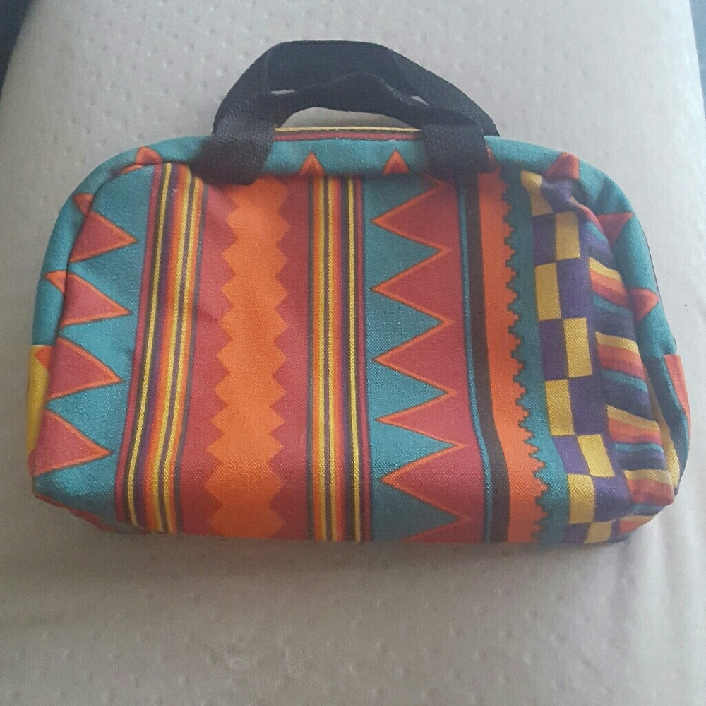 Small african print carry zipper with handle bag