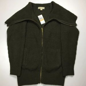NEW Michael Kors Zip Knit Cardigan Sweater