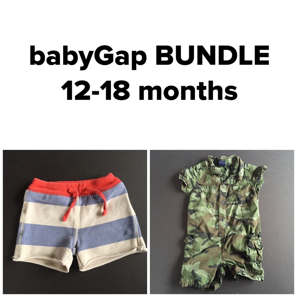 BabyGap boys shorts and romper. 12-18 months.