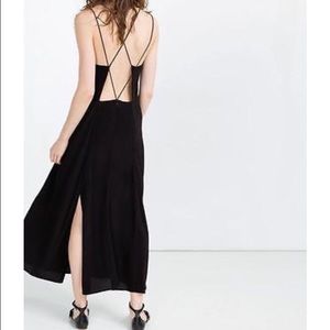 NWT Zara Open Back Maxi Dress - L