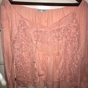 American eagle pink blouse