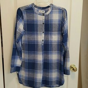 Tunic length blouse.