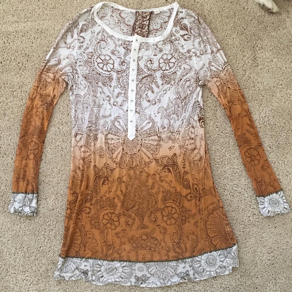 Dip dye tunic Henley top