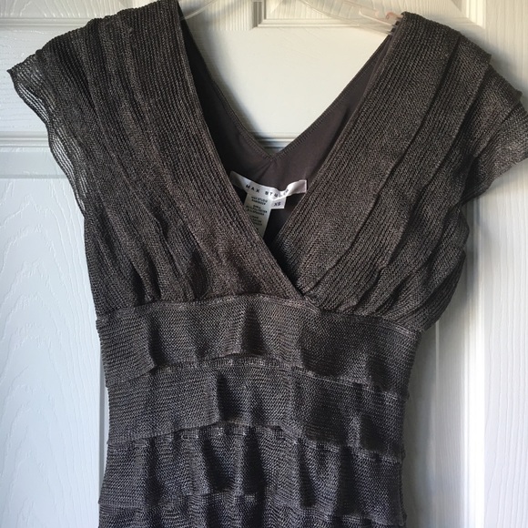 👗Max Studio XS Gun Metal Layered Ruffle Dress👡 - Picture 3 of 9