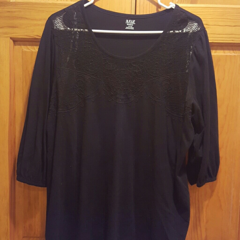 Black embroidered top