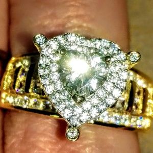 New Sapphire Ring on 18ktgp over Sterling Silver