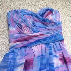 Flowy watercolor prom dress