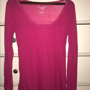 Pink long sleeved American eagle shirt