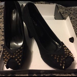 Torrid Black Spike Bow Heels $49.50