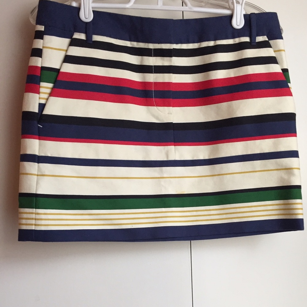 J. Crew multicolored striped skirt with pockets