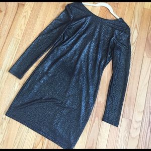 Jennifer Lopez Long Sleeve Metallic Dress