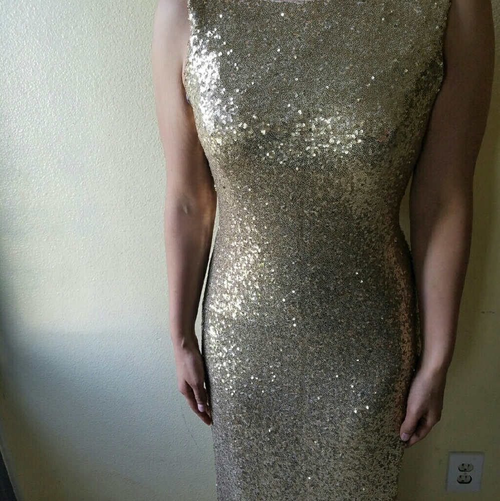 Gold sequence dress