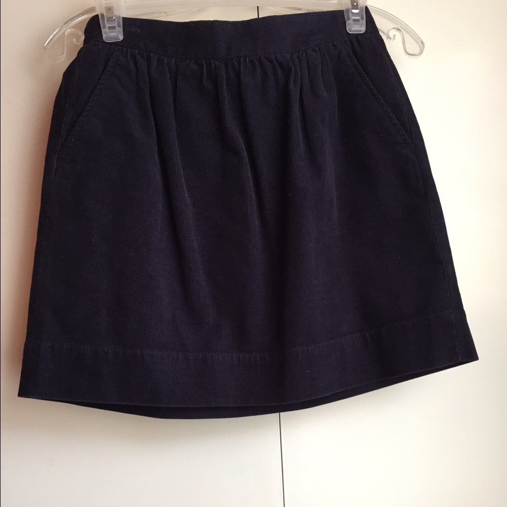 J.Crew blue corduroy skirt with pockets