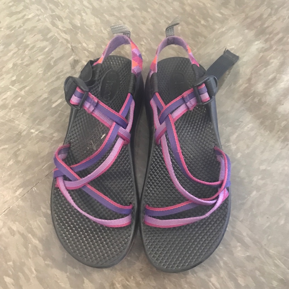 SOLDPurple double strap chacosSIZE 7 WOMEN 5 YOUTH