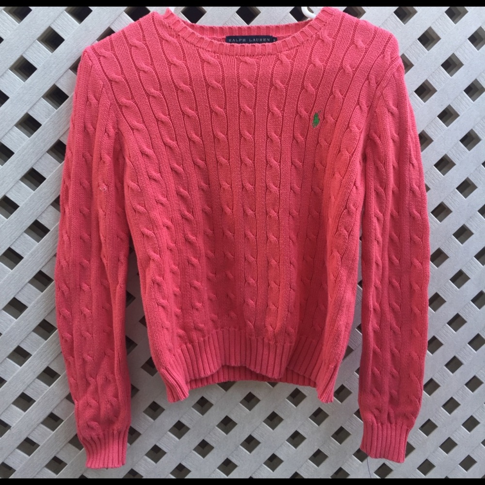Coral sweatery top from Ralph Lauren
