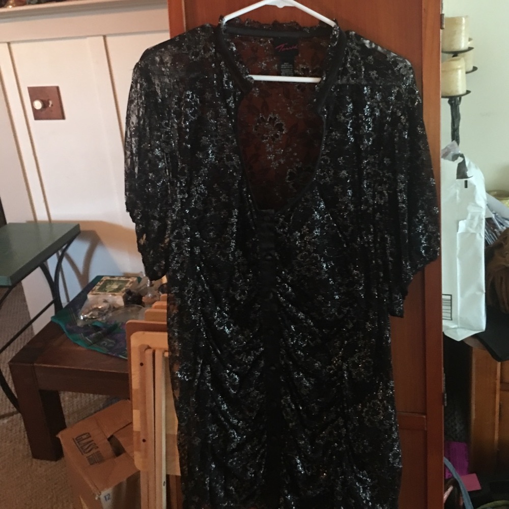 Black and silver Lace size 4 Torrid Blouse