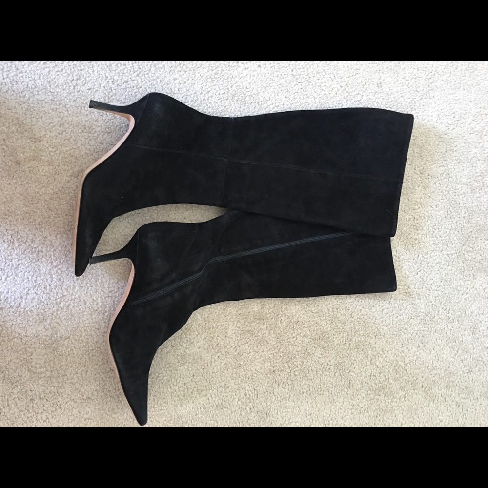 Saks Fifth Avenue Beautiful Black All-Suede Boots