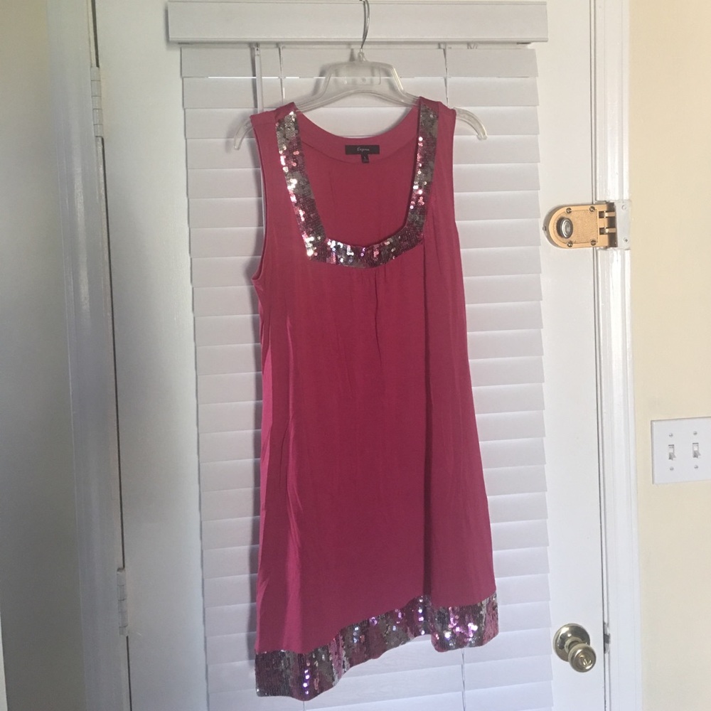 EXPRESS brand-hot pink dress with sequins!
