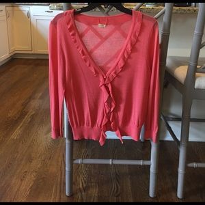 J Crew Ruffle Cardigan