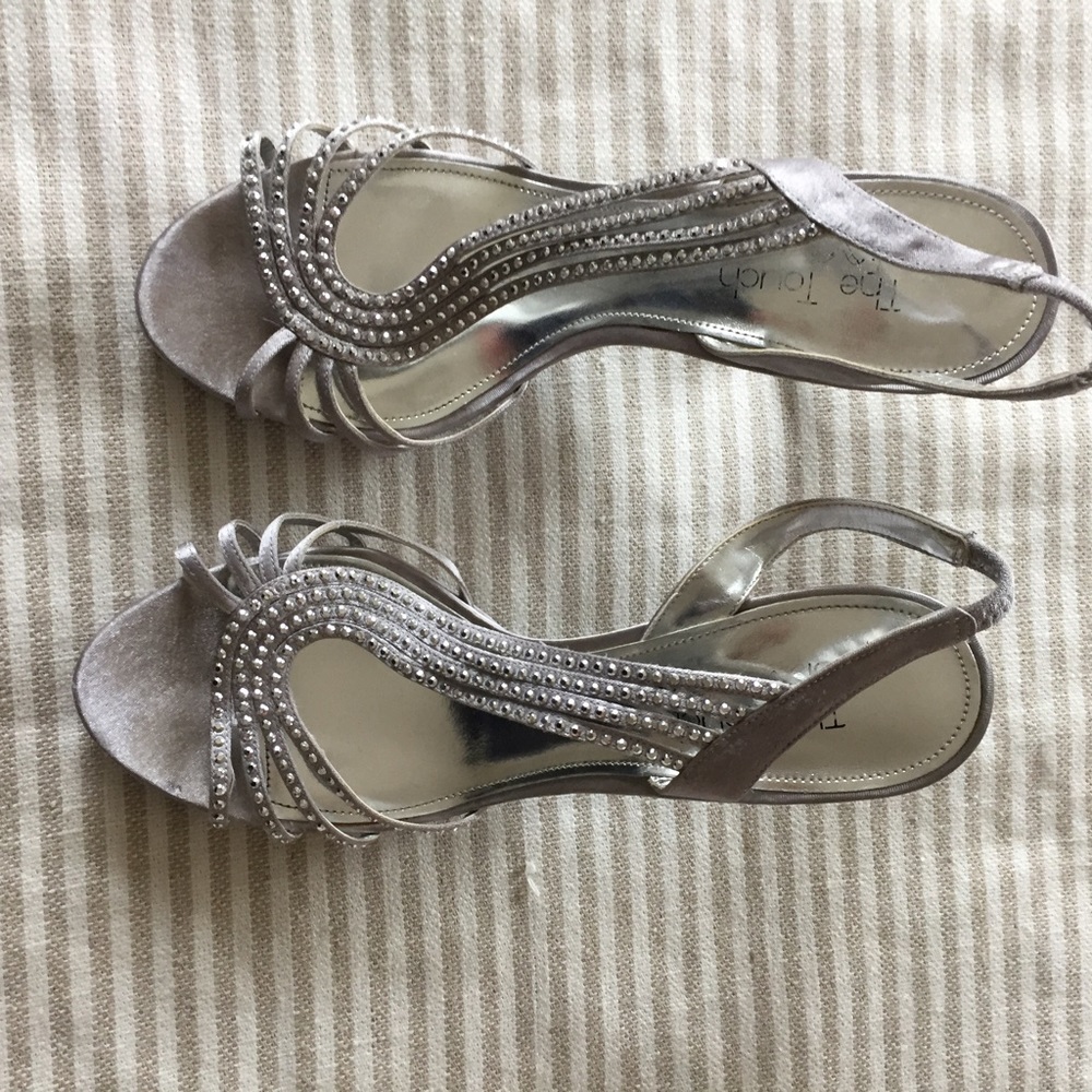 Silver strappy heels