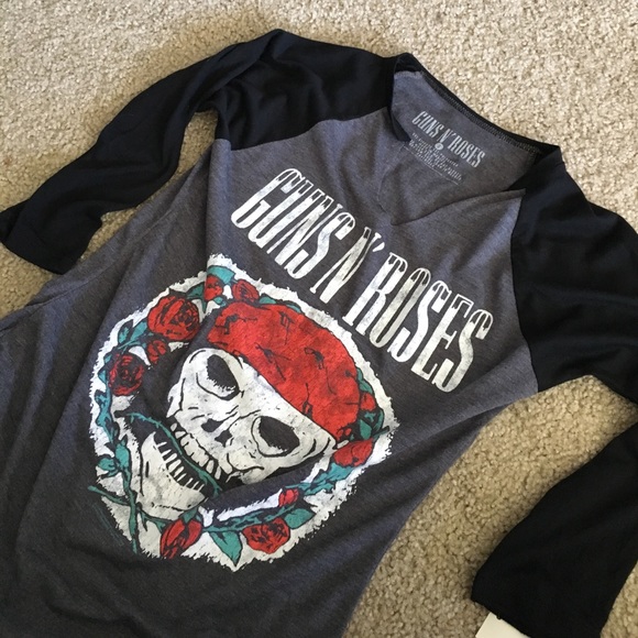 raglan Tops - Guns & Roses baseball tee